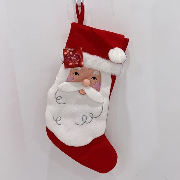 St. Nicholas Square Kohl's Large Santa Eyes Open Christmas Stocking NWT - Picture 5 of 7
